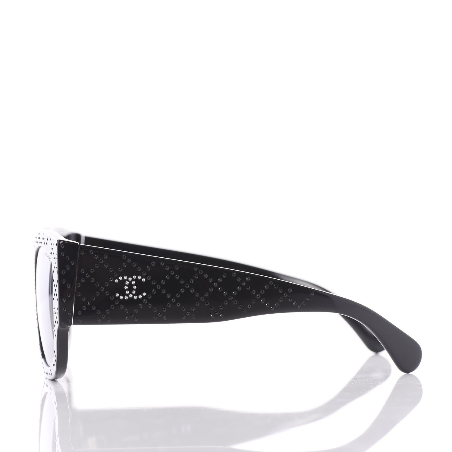 Chanel Acetate Strass Rectangle Sunglasses 5421B Black 3 of 8