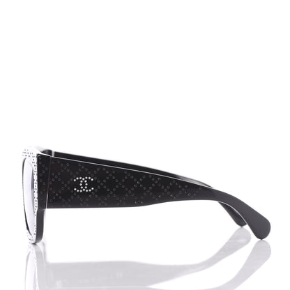 Chanel Acetate Strass Rectangle Sunglasses 5421B Black 3 of 8