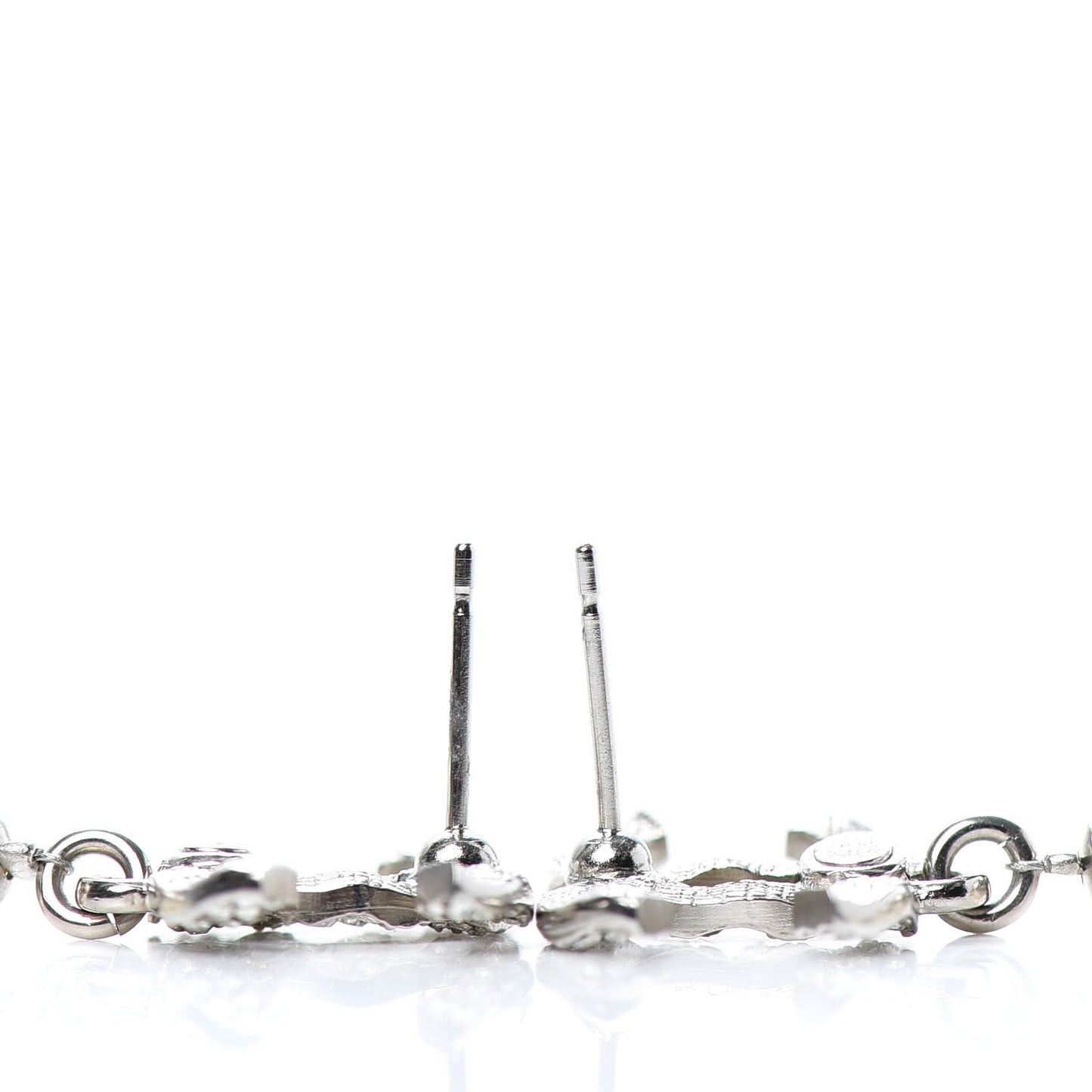 Crystal Pearl CC Drop Earring Silver