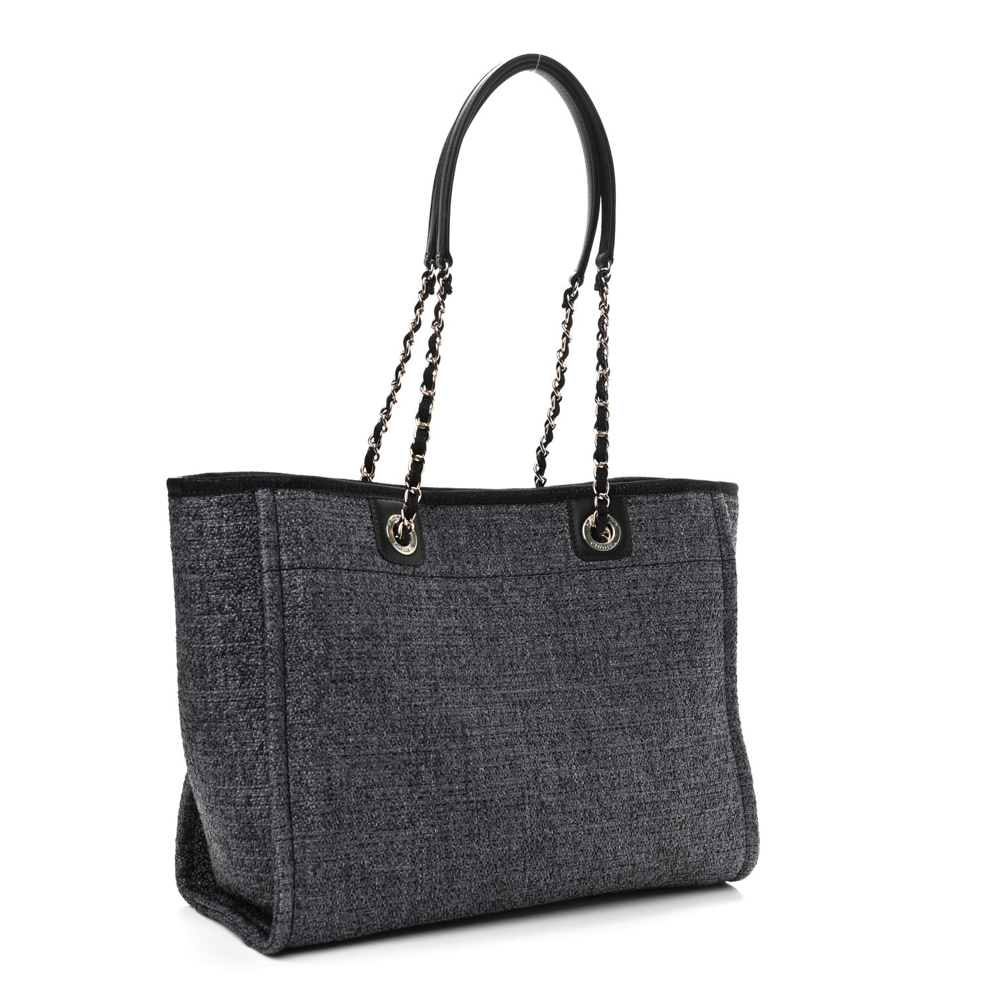 Lurex Boucle Small Deauville Tote Grey