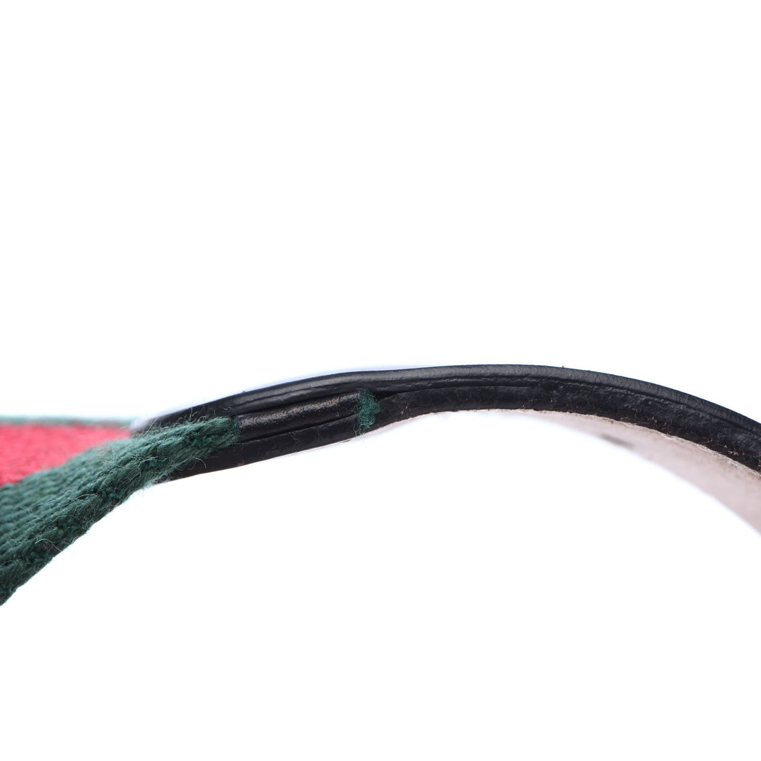 Gucci Nylon Calfskin Double G Web 40mm Belt 70 28 Green Red Black 6 of 7