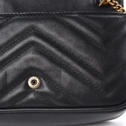 Gucci Calfskin Matelasse Super Mini GG Marmont Shoulder Bag Black 13 of 13