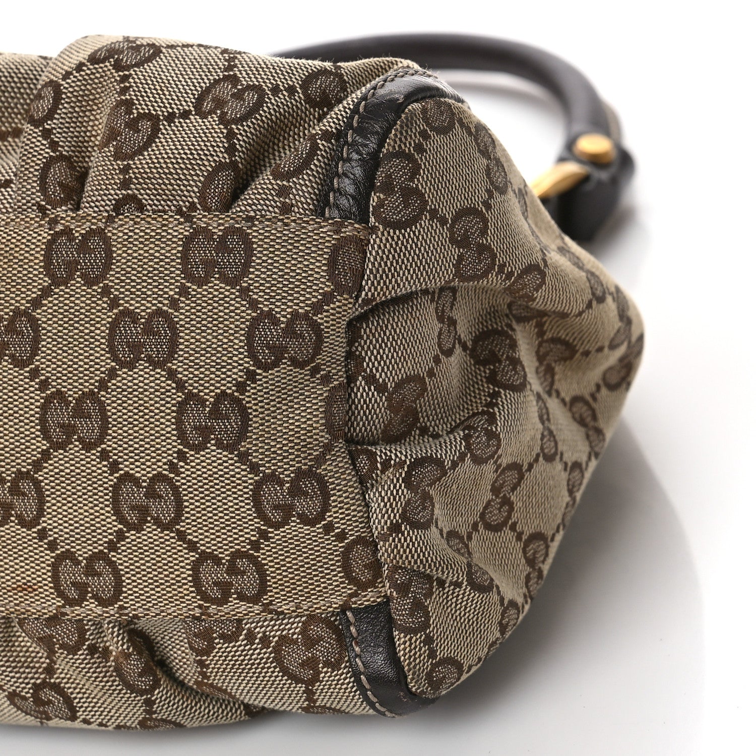 Gucci Monogram Medium D Gold Ring Hobo Dark Brown 9 of 13