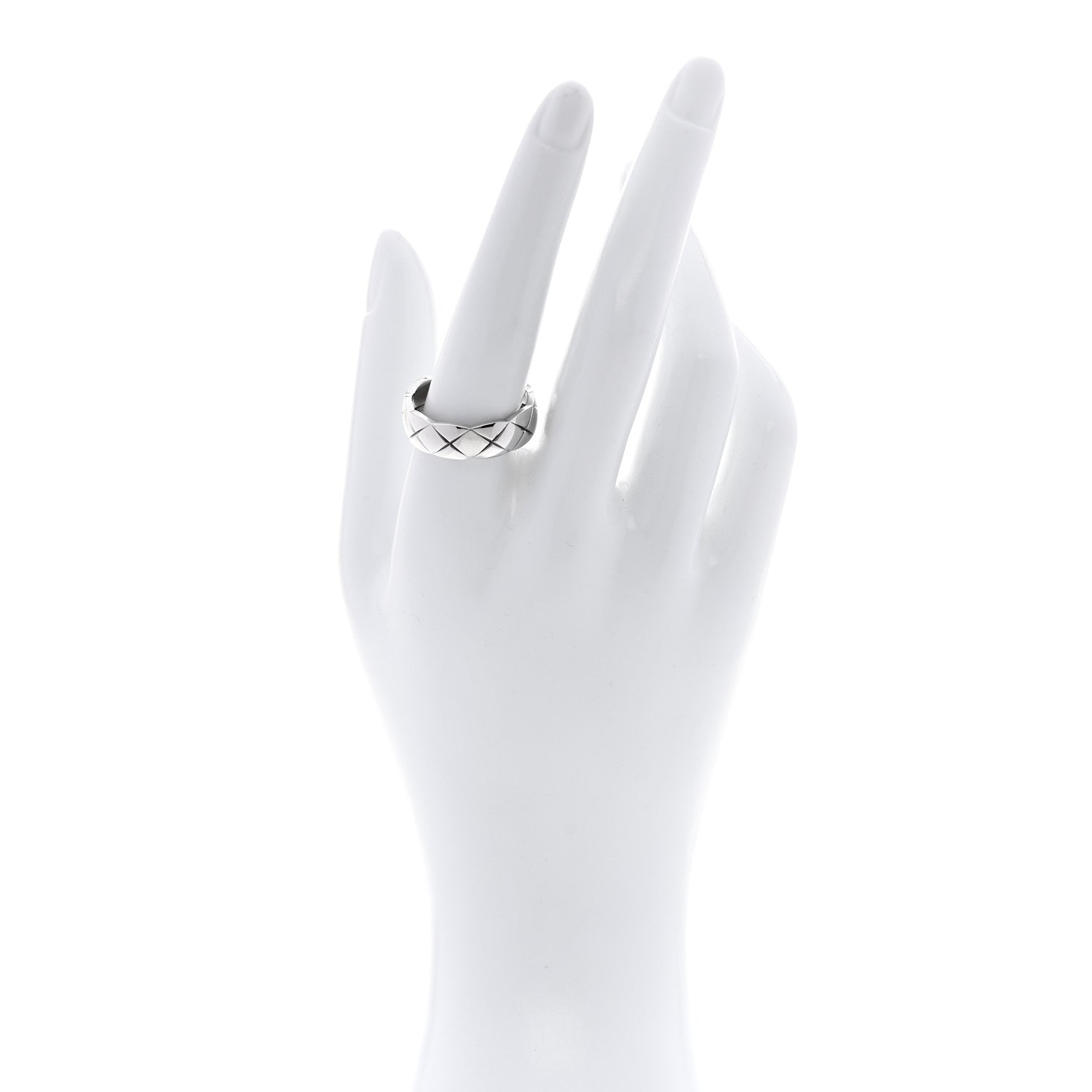 Chanel 18K White Gold Small Coco Crush Ring 62 10 2 of 7