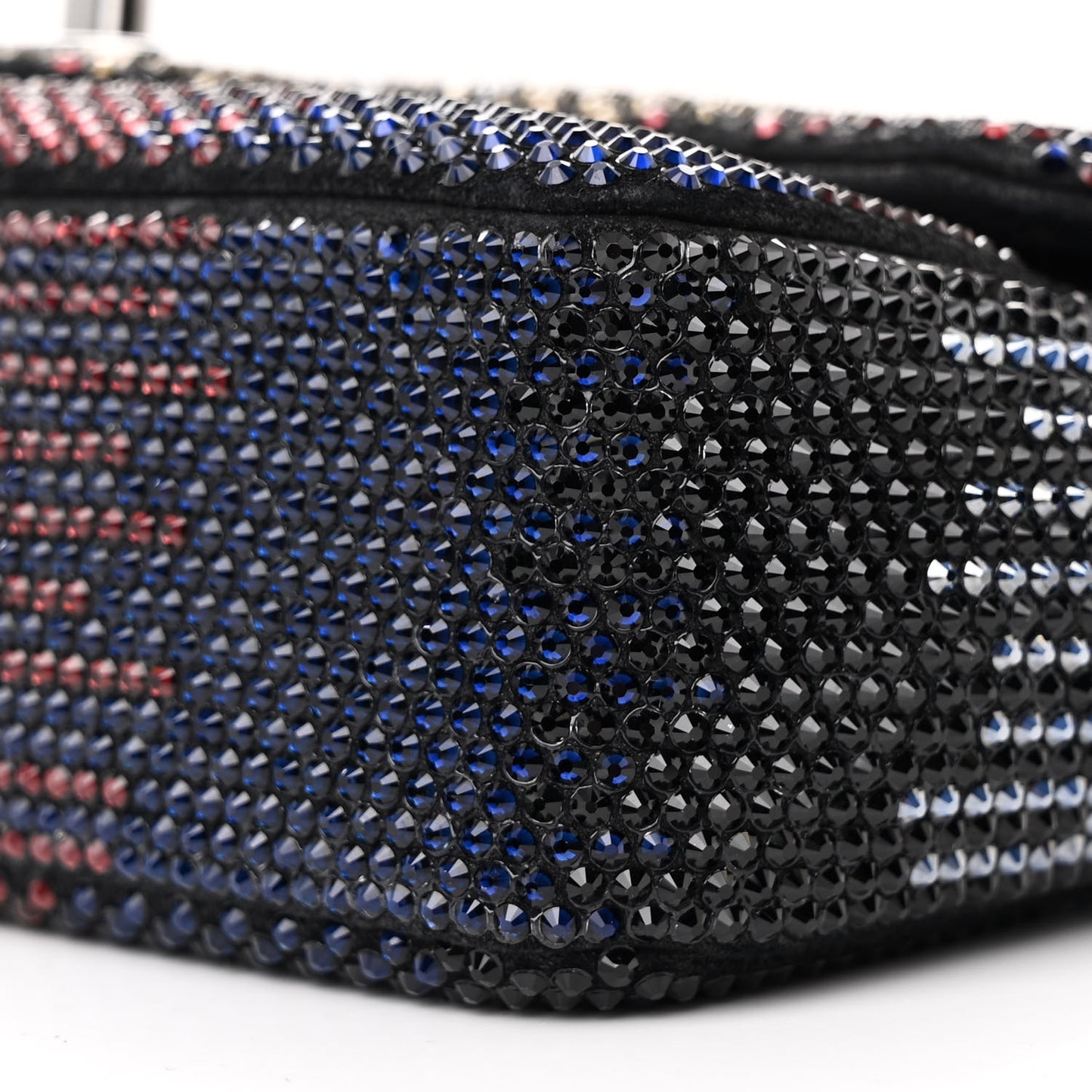 Suede Calfskin Crystal Mini Single Flap Multicolor