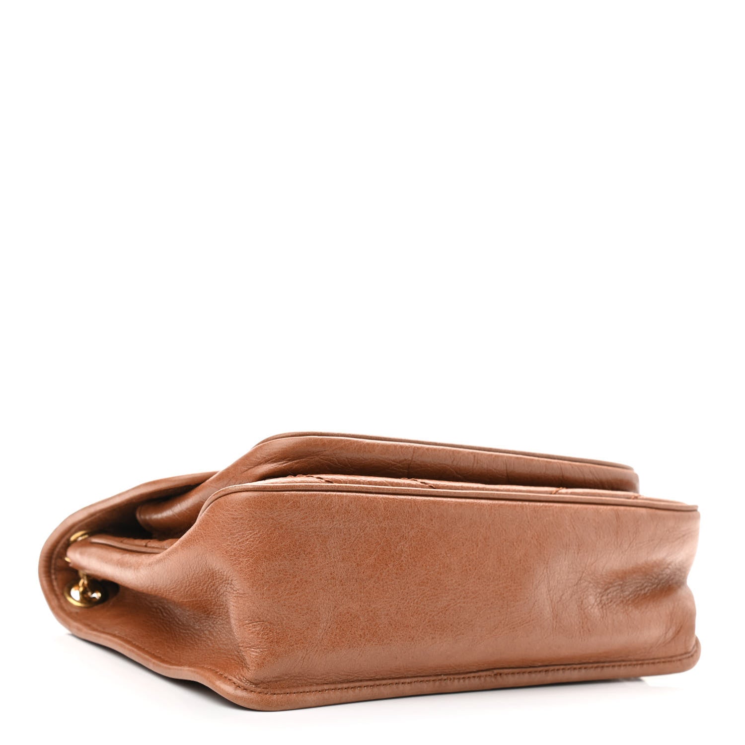 Saint Laurent Crinkled Calfskin Matelasse Monogram Medium Niki Chain Satchel Caramel 3 of 9