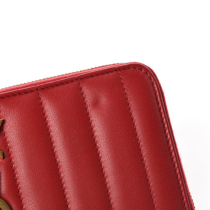 Saint Laurent Lambskin Matelasse Monogram Vicky Zip Around Wallet Rouge Eros 9 of 9