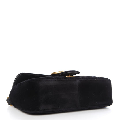 Gucci Velvet Matelasse Mini GG Marmont Shoulder Bag Black 4 of 11