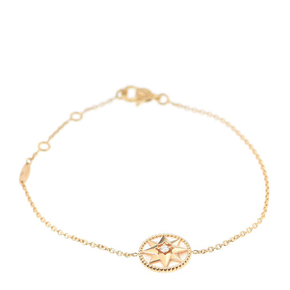 Christian Dior 18K Yellow Gold Diamond Mother of Pearl Rose Des Vents Bracelet 1 of 7