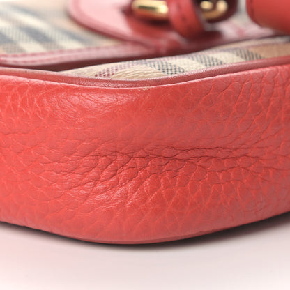 Burberry Haymarket Check Mini Tassel Crossbody Bag Red 9 of 10