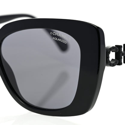 Chanel Acetate Strass Polarized Square Sunglasses 5422 Black 7 of 7