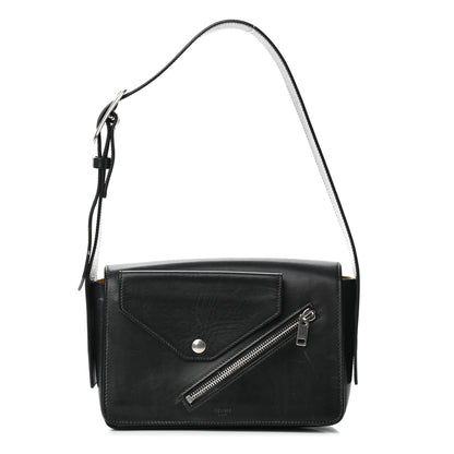 Celine Natural Calfskin Medium Biker Case Shoulder Bag Black Sunflower 1 of 9