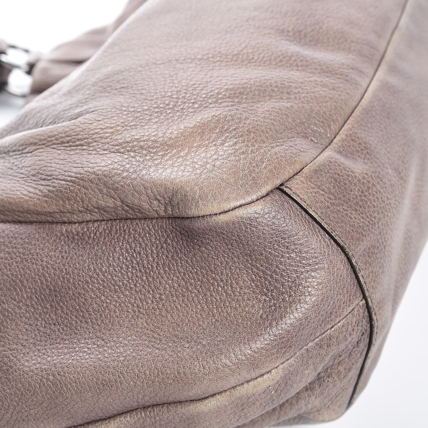 Prada Cervo Gathered Shoulder Bag Brown 9 of 15