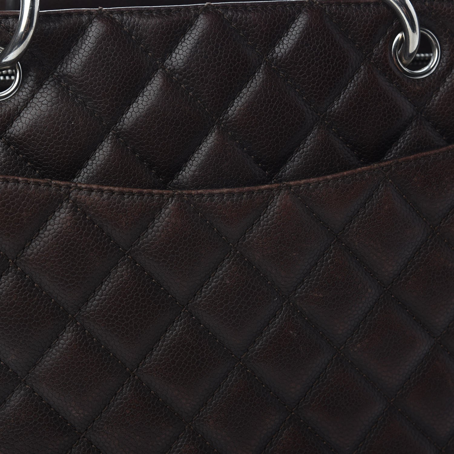 Chanel Caviar Quilted Grand Shopping Tote GST Dark Brown 13 of 14