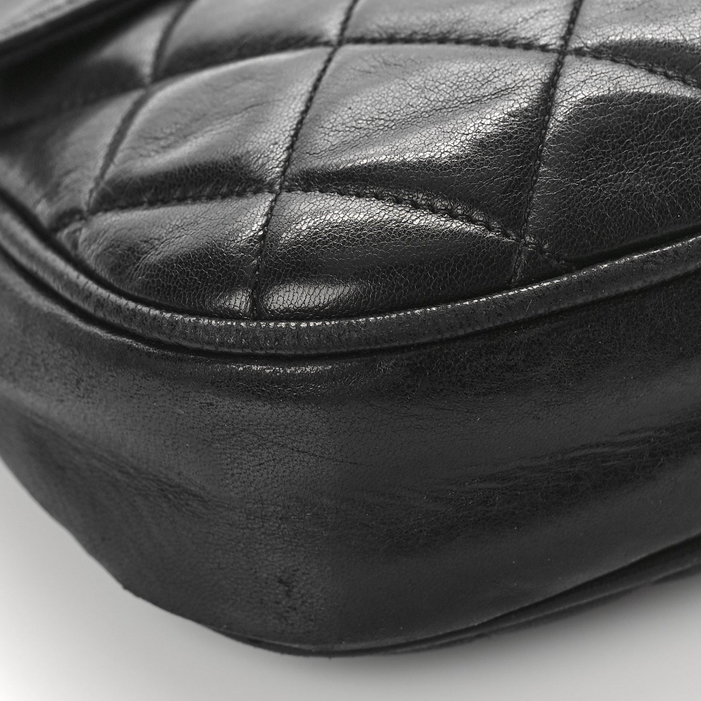Lambskin Quilted Extra Mini Flap Black