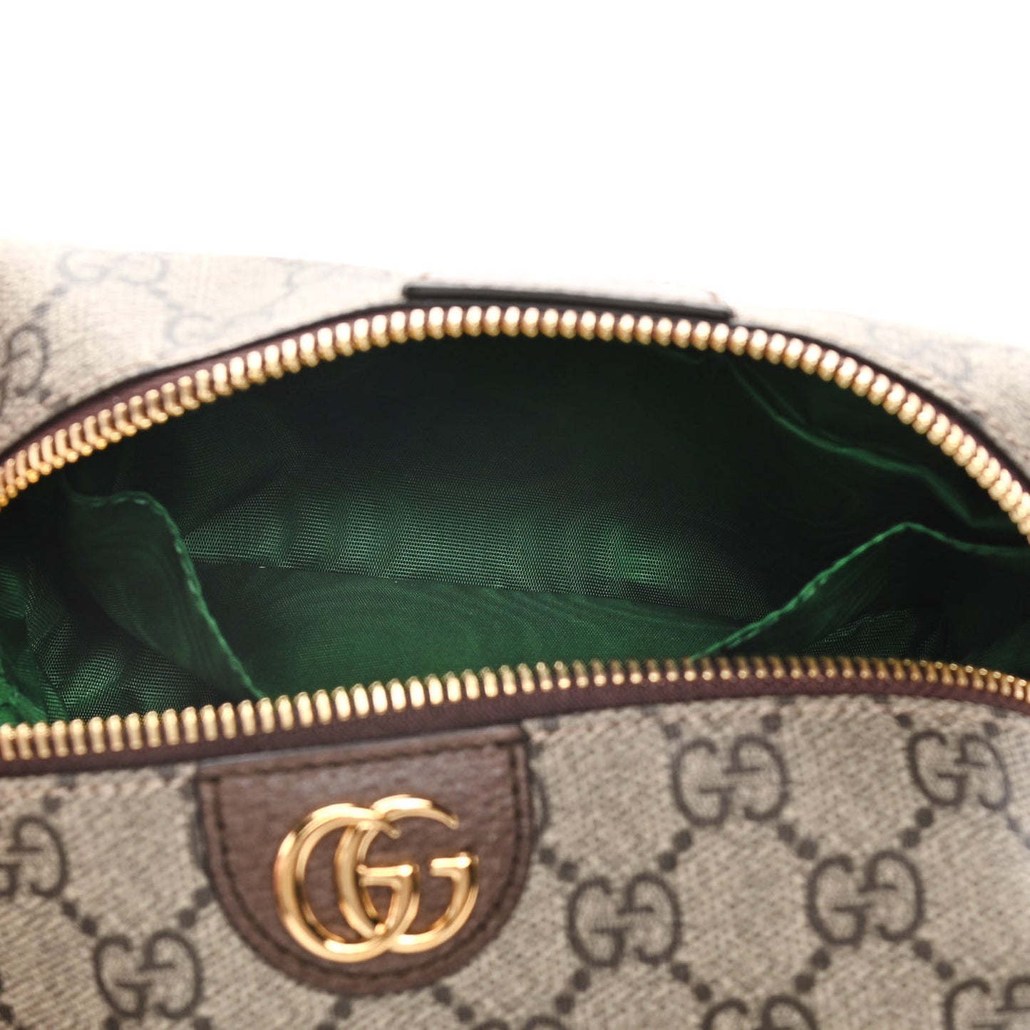 Soft GG Supreme Monogram Calfskin Medium Ophidia Cosmetic Case Beige Ebony New Acero