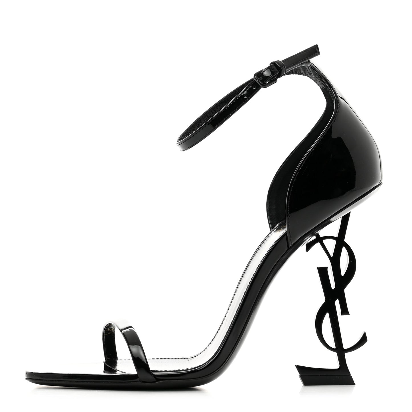 Patent Calfskin Opyum 110 Sandals 38.5 Black