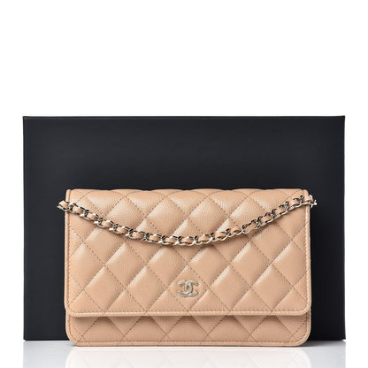 Chanel Caviar Quilted Wallet On Chain WOC Beige 11 of 11