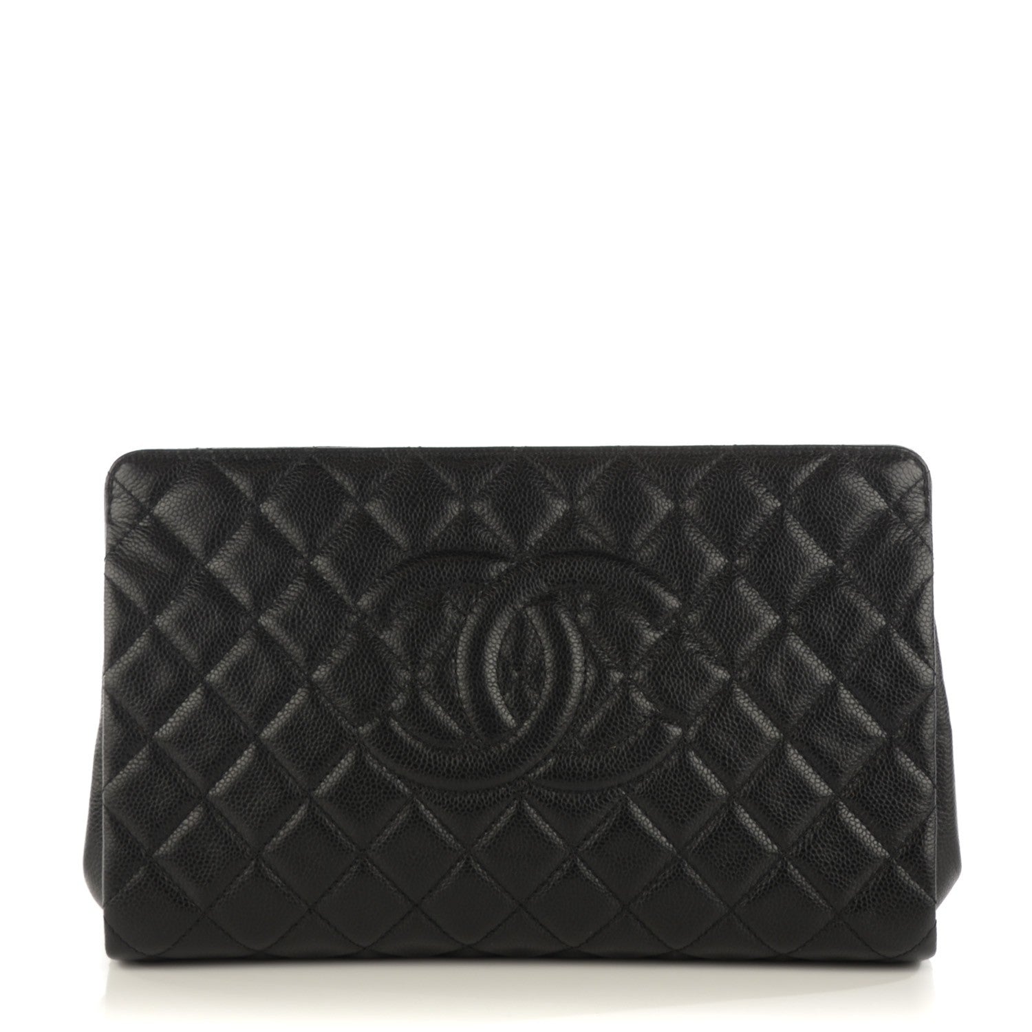Chanel Caviar Quilted CC Large Clutch Black 1 of 7