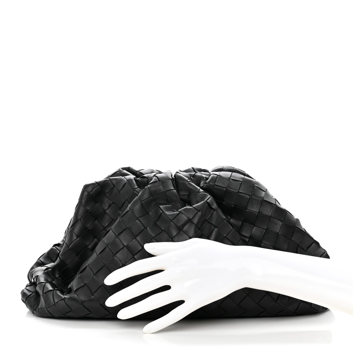 Nappa Maxi Intreccio The Pouch Oversized Clutch Black