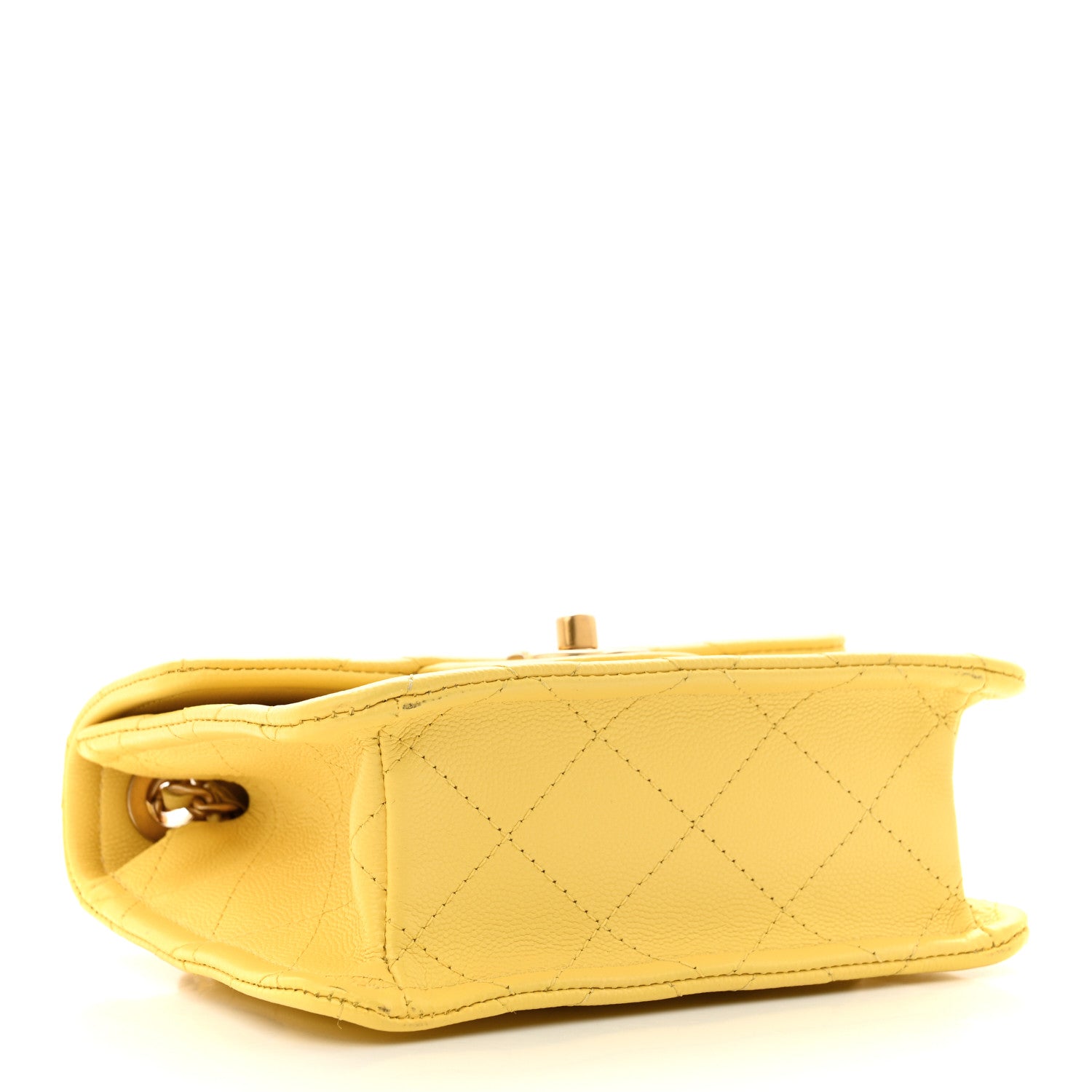 Chanel Caviar Quilted Mini Sweet Classic Flap Yellow 4 of 14