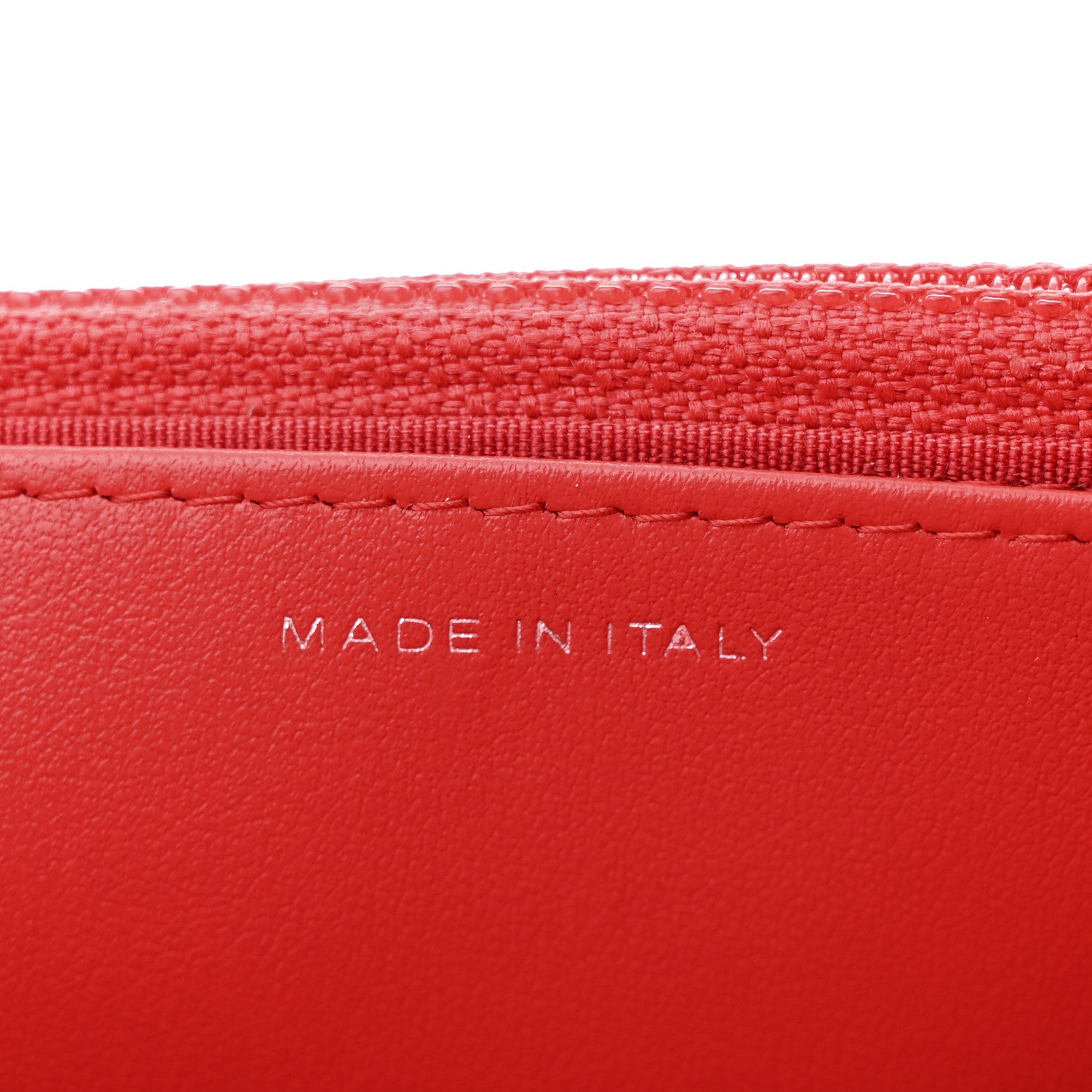 Chanel Lambskin Camellia Embossed Wallet on Chain WOC Red 7 of 12