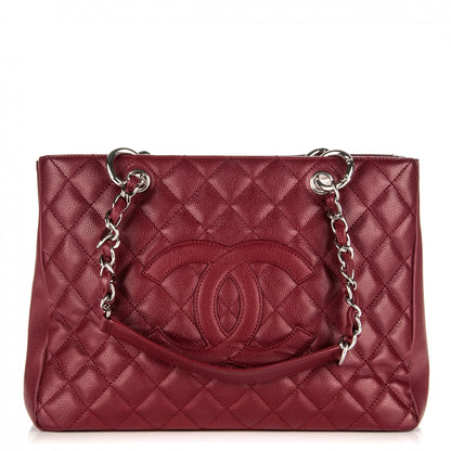 Chanel Caviar Quilted Grand Shopping Tote GST Red 1 of 7