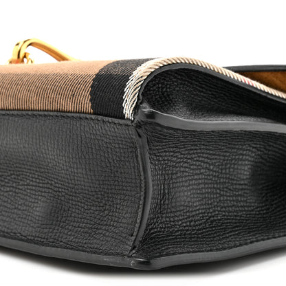 Burberry Derby Calfskin House Check Small Macken Crossbody Bag Black 9 of 10
