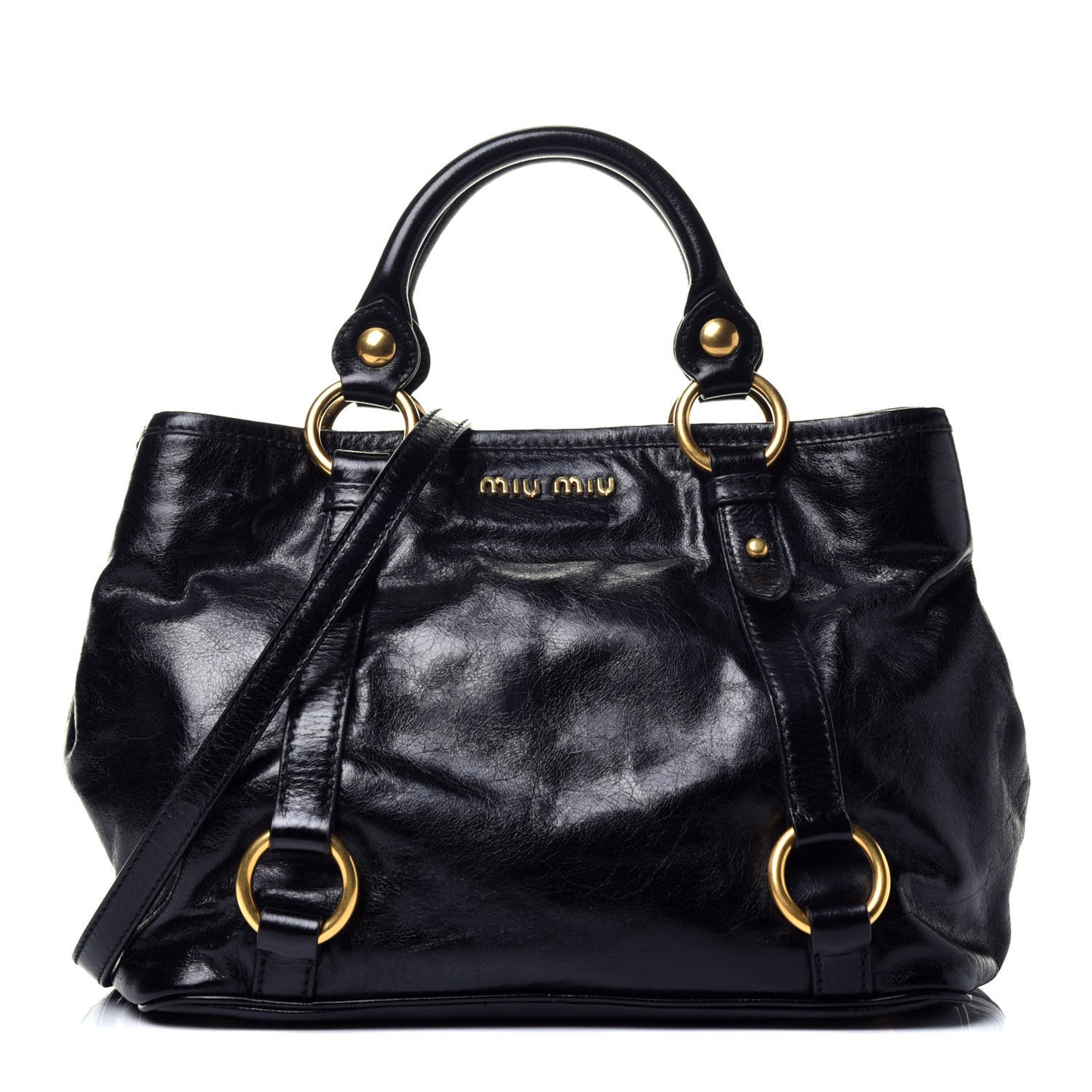 Vitello Shine Tote Black