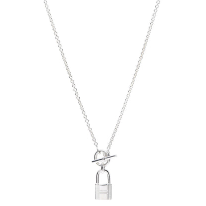Hermes Sterling Silver Cadenas Kelly Lock Pendant Necklace 1 of 6