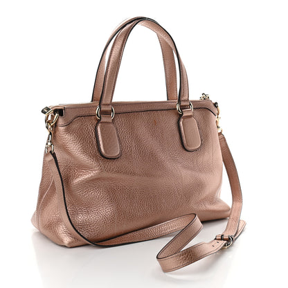 Gucci Metallic Cellarius Calfskin Small Soho Top Handle Satchel Pink 2 of 10