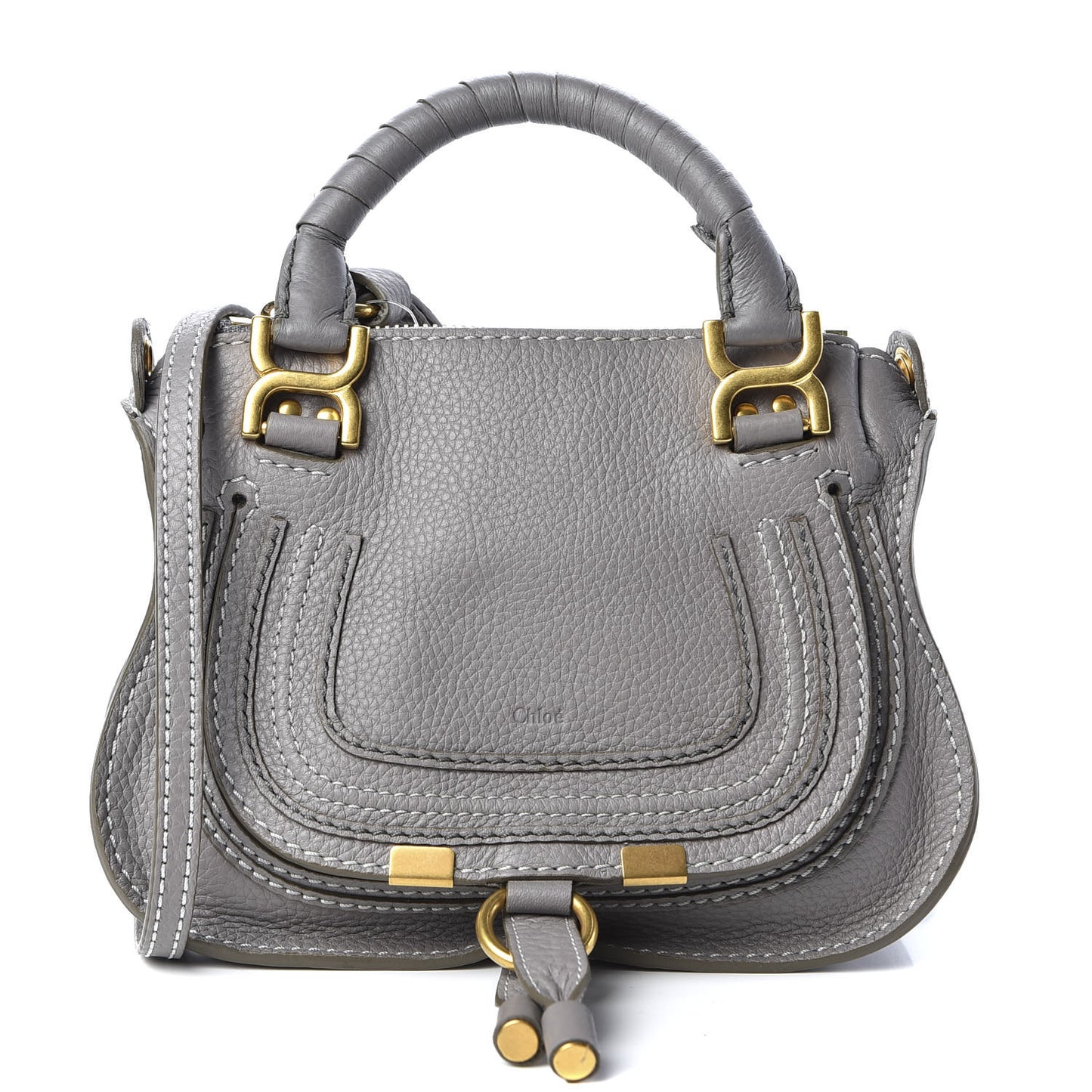 Calfskin Mini Marcie Satchel Cashmere Grey