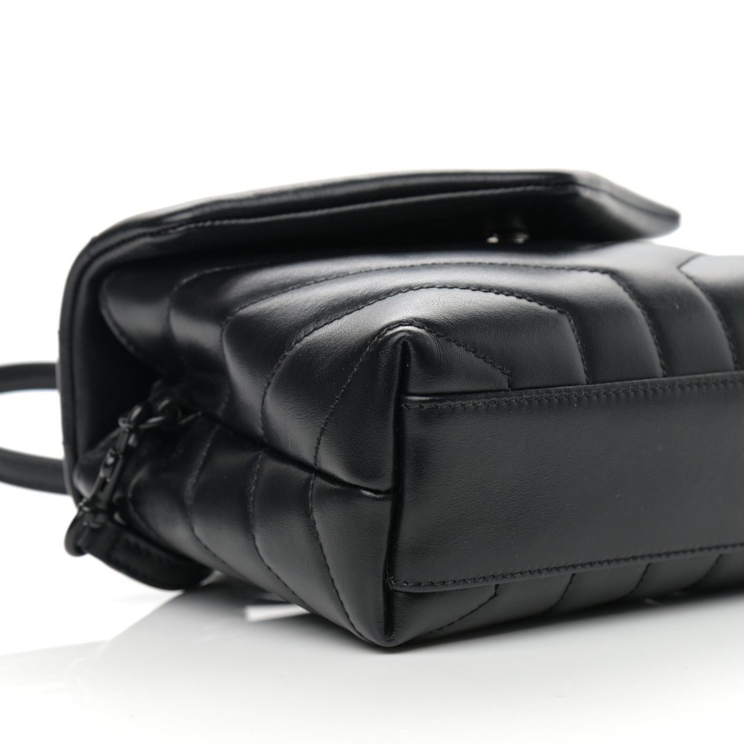 Saint Laurent Calfskin Y Quilted Monogram Toy Loulou Crossbody Bag Black 10 of 12