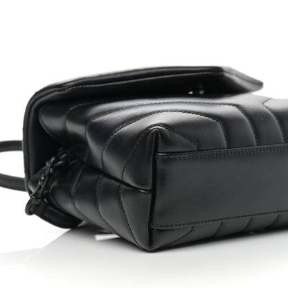 Saint Laurent Calfskin Y Quilted Monogram Toy Loulou Crossbody Bag Black 10 of 12