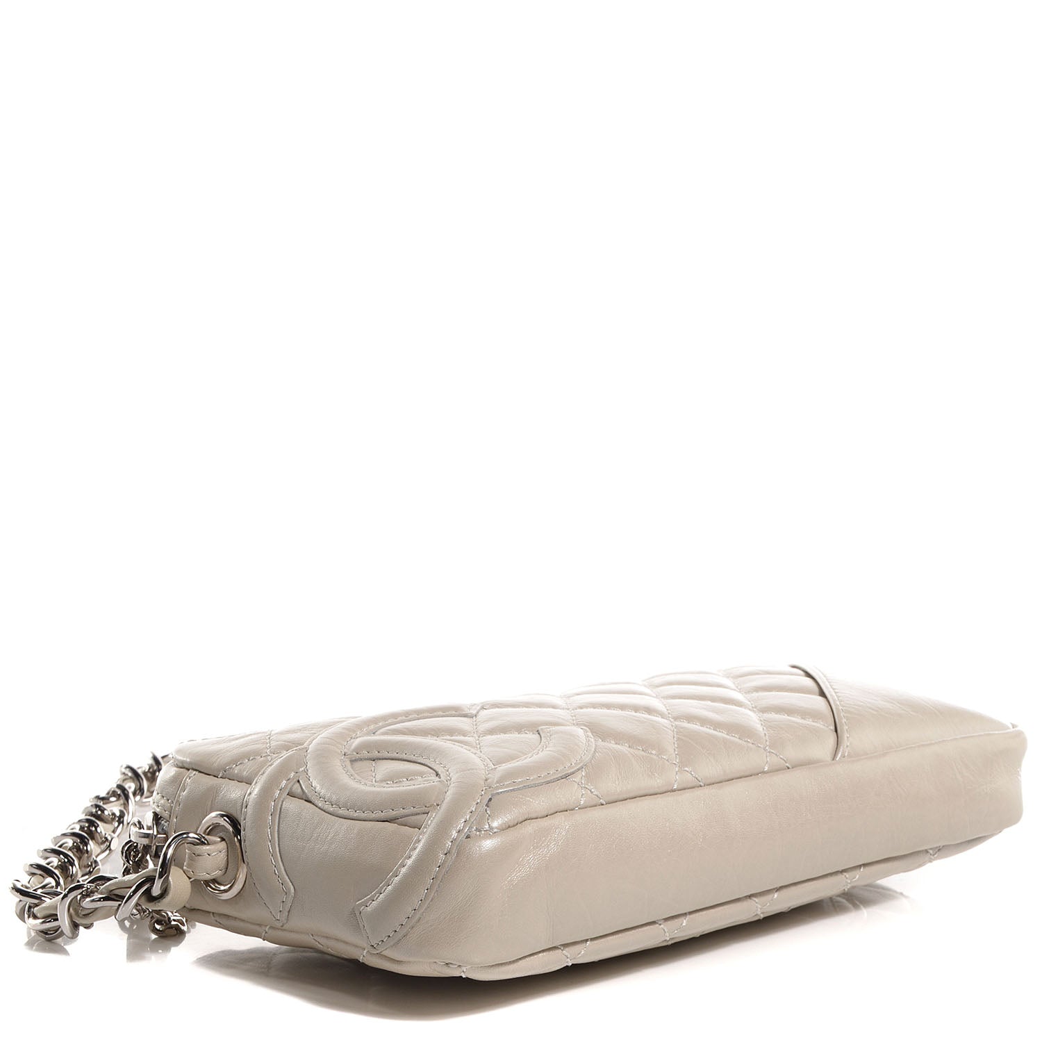 Chanel Calfskin Quilted Cotton Club Pochette Light Silver 4 of 8
