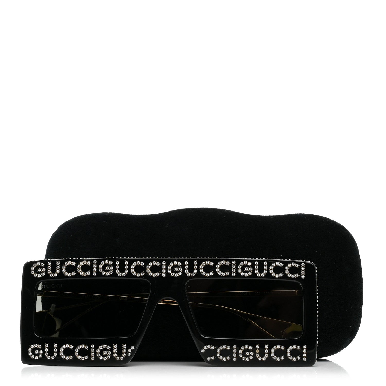 Gucci Acetate Crystal Mask-Frame Sunglasses GG0431S Black 1909109