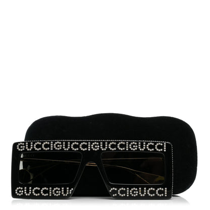Gucci Acetate Crystal Mask-Frame Sunglasses GG0431S Black 10 of 10