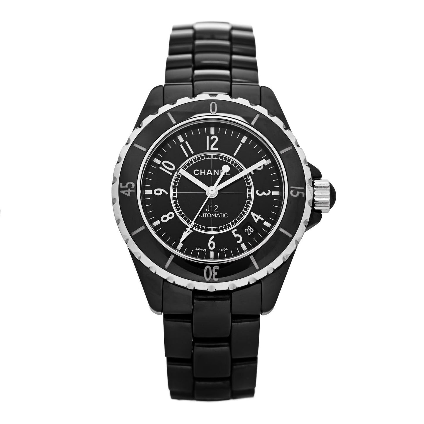 Stainless Steel Ceramic 38mm J12 Automatic Watch Black