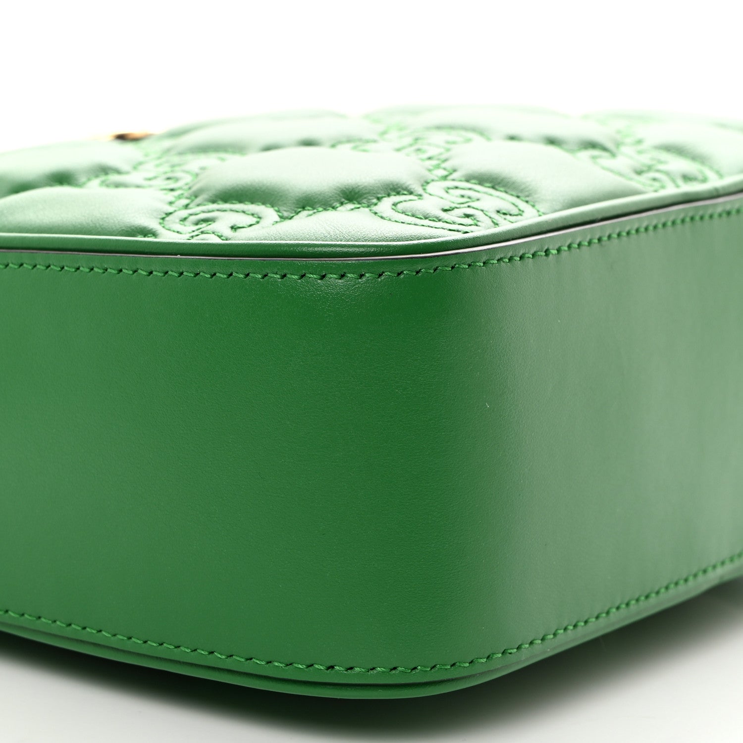 Gucci Calfskin GG Matelasse Shoulder Bag Spring Green Natural 9 of 10