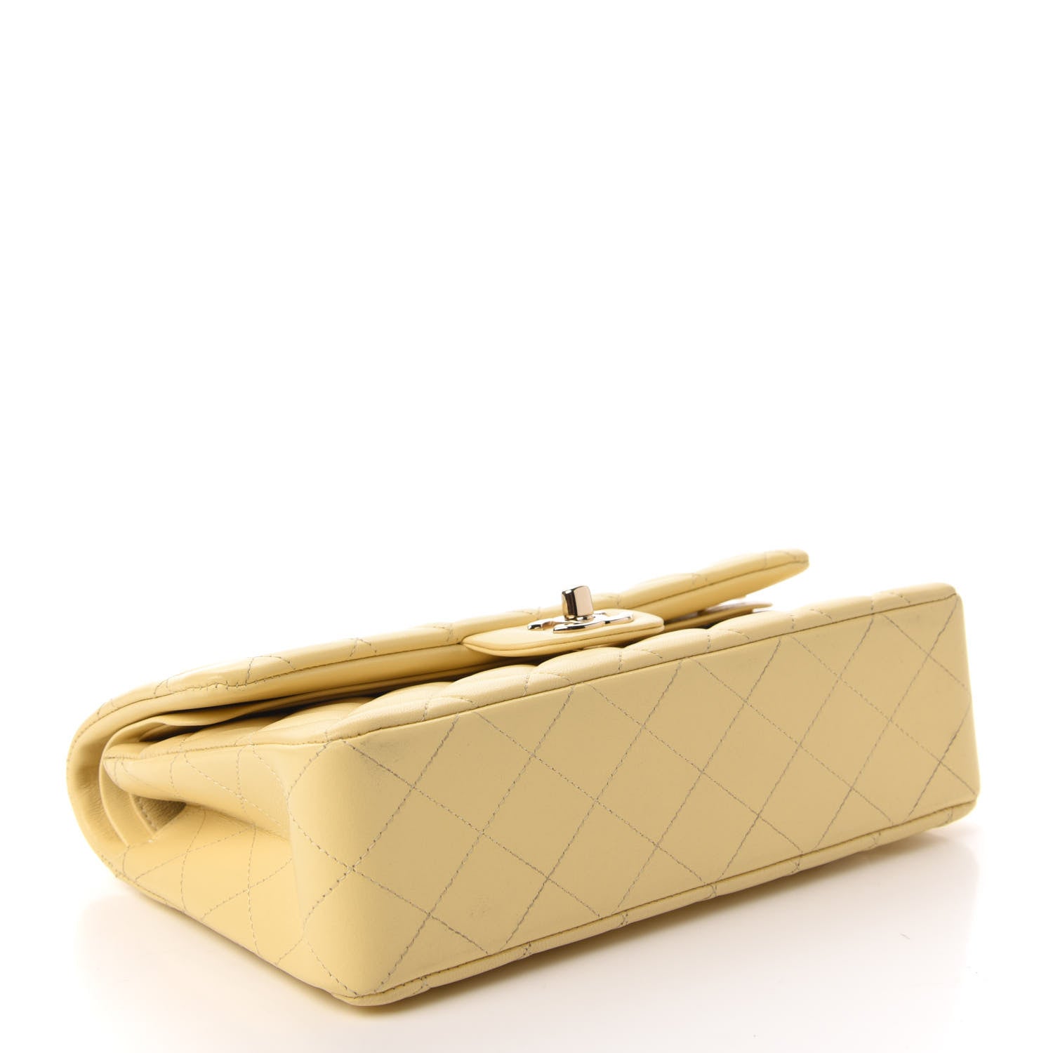 Chanel Lambskin Quilted Small Double Flap Yellow 4 of 11