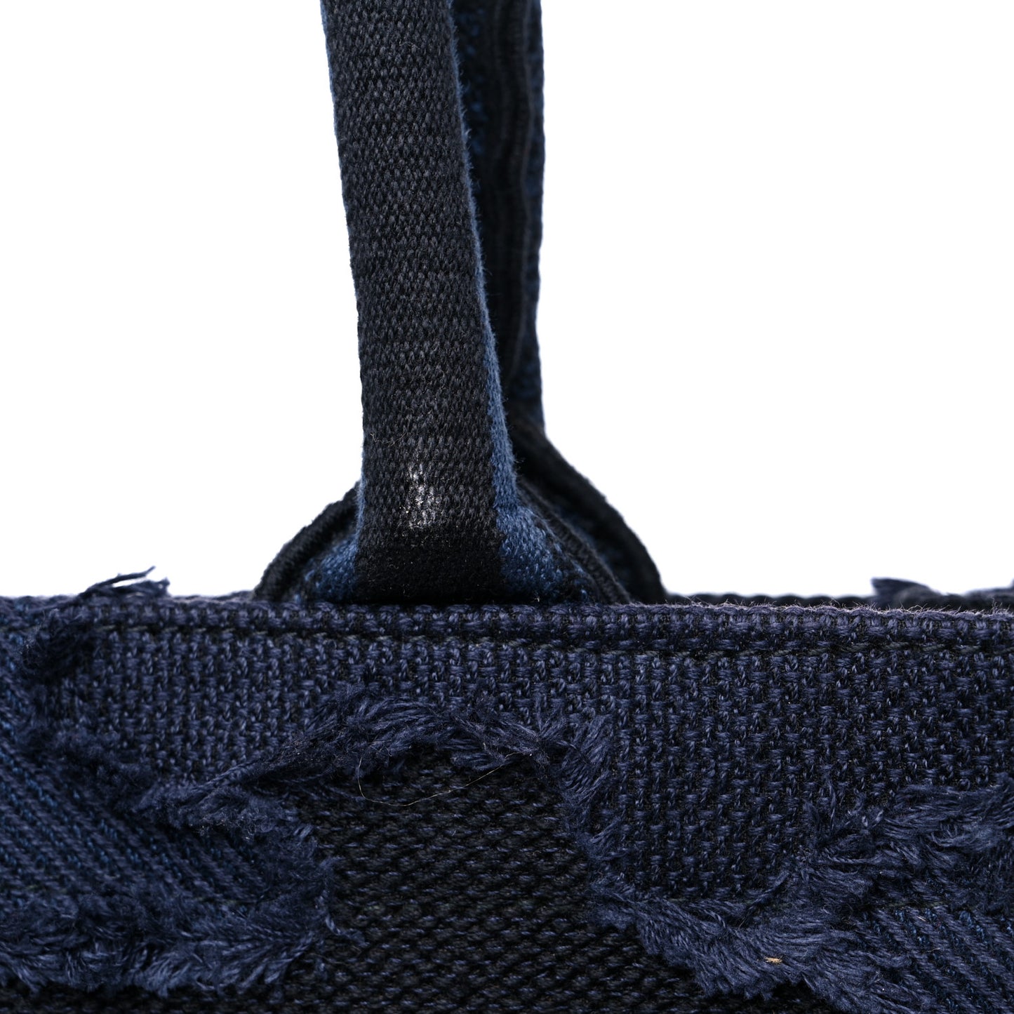 Canvas Embroidered Camouflage Book Tote Blue