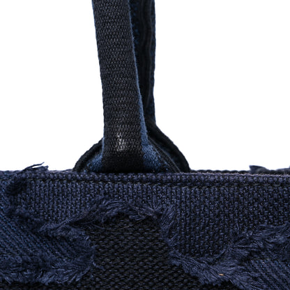 Christian Dior Canvas Embroidered Camouflage Book Tote Blue 17 of 20