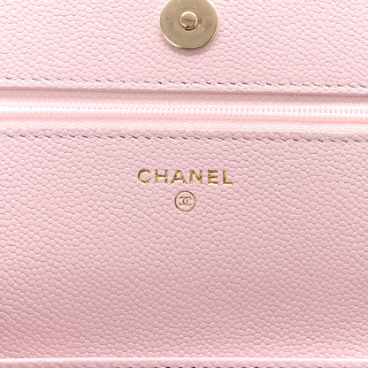 Chanel Caviar Quilted Tiny CC Wallet On Chain WOC Light Pink 6 of 12