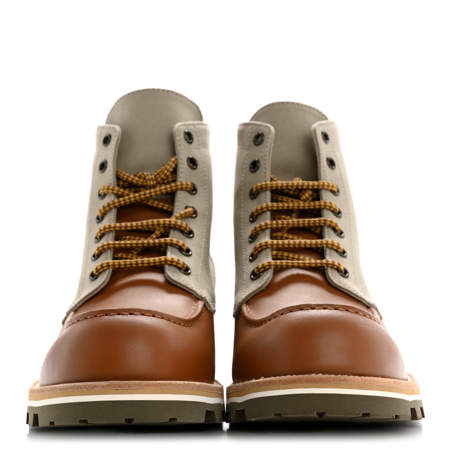 Louis Vuitton Canvas Calfskin Mens Hinterland Boots 10 Beige Tan 3 of 10