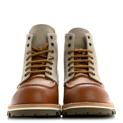 Louis Vuitton Canvas Calfskin Mens Hinterland Boots 10 Beige Tan 3 of 10