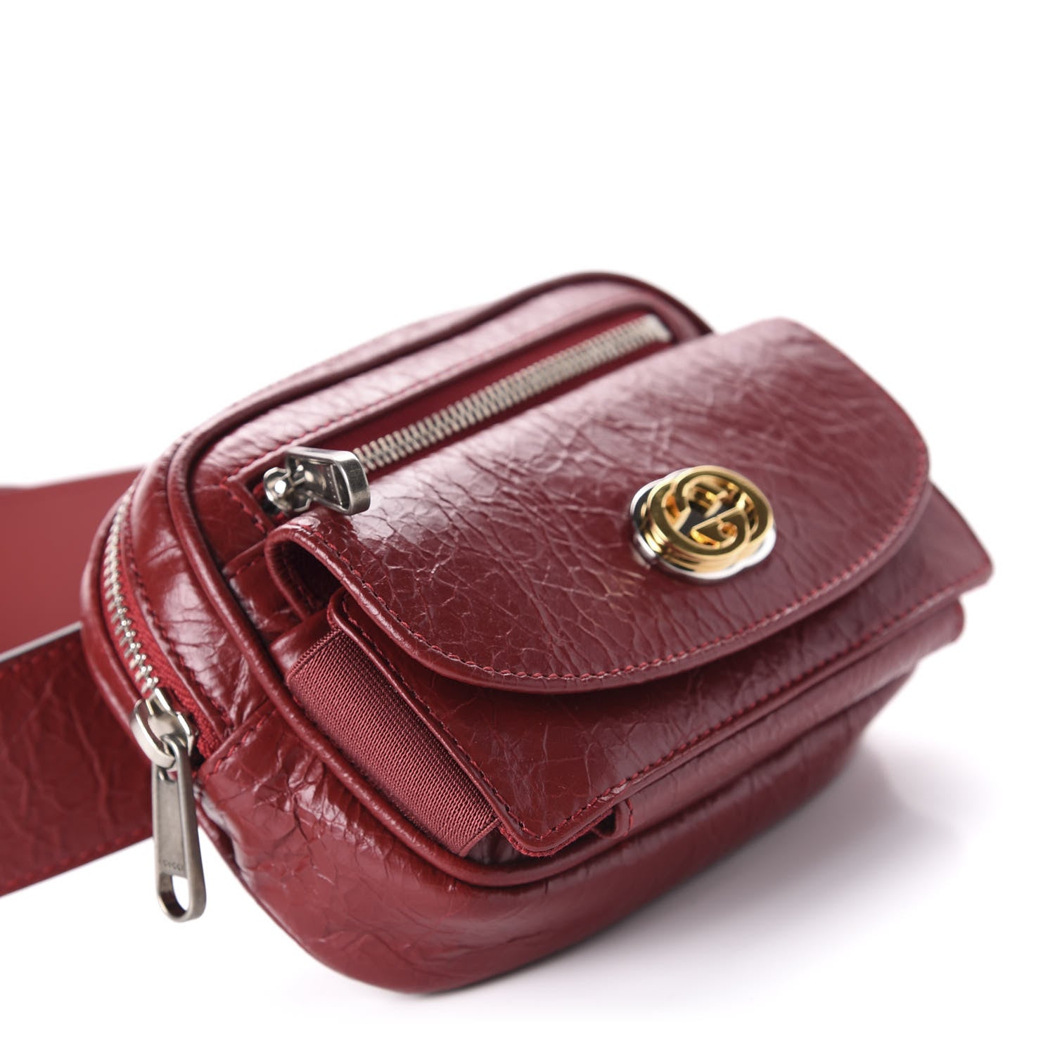 Gucci Cracked Calfskin Morpheus Belt 70 28 Bag Red 4 of 11