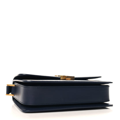 Saint Laurent Box Calfskin Monogram Medium Solferino Satchel Deep Marine 4 of 9