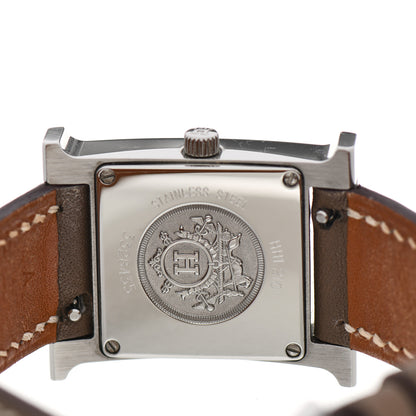 Hermes Stainless Steel Swift 21mm Heure H Hour Quartz Watch Etoupe 4 of 6