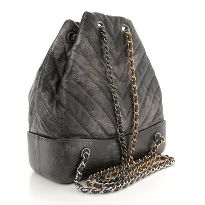 Chanel Metallic Grained Goatskin Gabrielle Backpack Dark Silver Gold 3 of 10