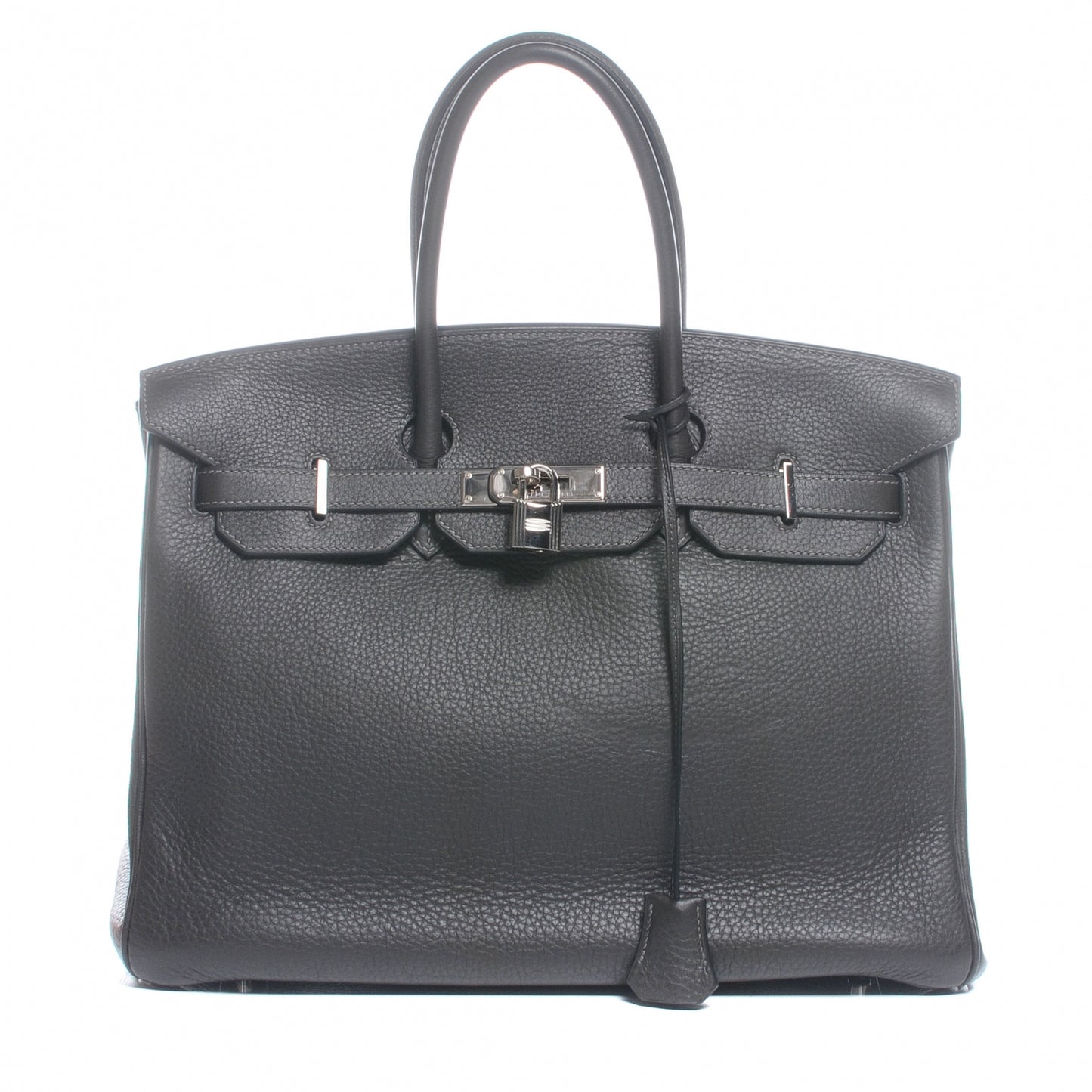 Taurillon Clemence Bi Color Horseshoe Birkin 35 Graphite Violet